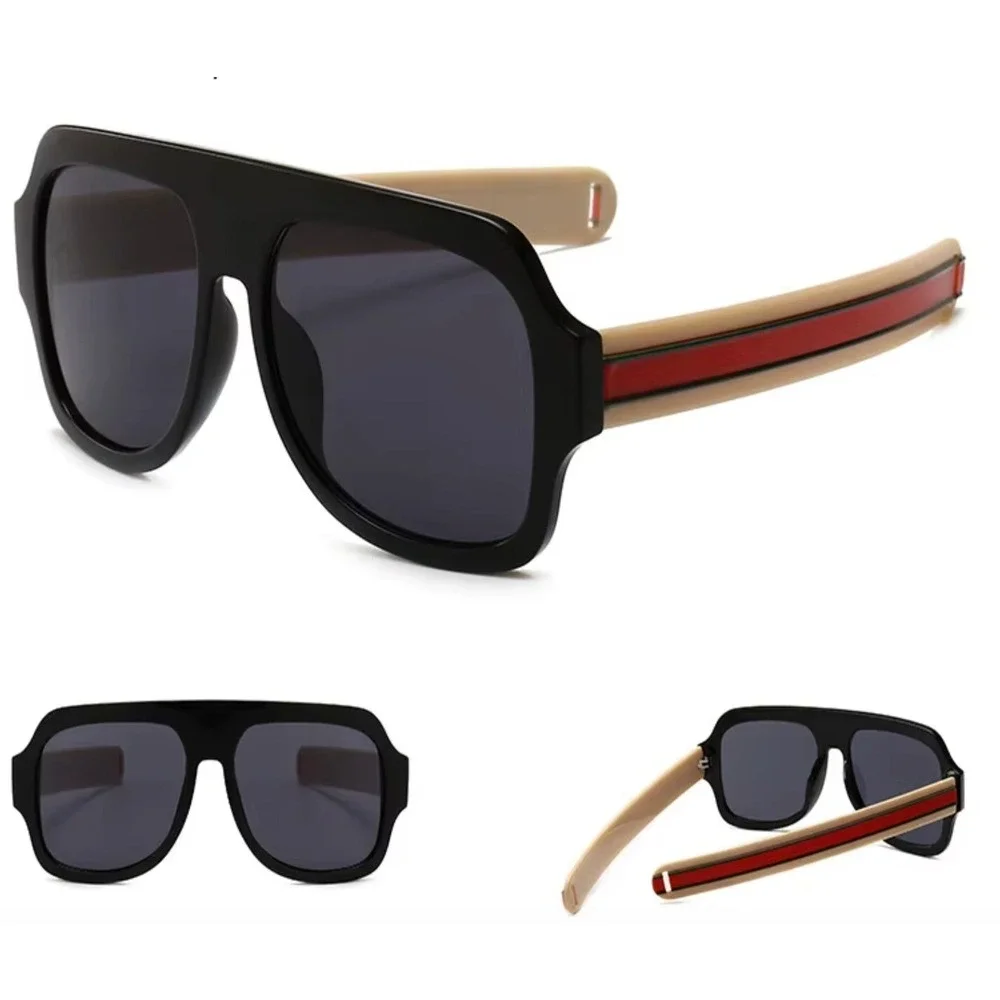 Sunglasses Oversized Square Frame Fashion Shades Men‎ Trendy Street Wear Lentes